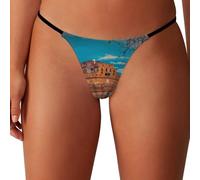 FJQWKLF Italia Roma1 Arquitectura Antigua Tangas para Mujer Ropa Interior de Hilo Dental Bragas de Tiro bajo Braguitas