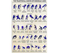 FJQWKLF Letrero metálico con información sobre el conocimiento del judo, el tradicional Gokyo del Kodokan, póster de judo, placa decorativa para pared de casa, club, oficina, 8 x 12 pulgadas