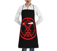 FJQWKLF Magic Sigil Of Lucifer Satan Satánico Símbolo Delantales para Mujeres Hombres Delantal Impermeable Cocina Chef Cocina Barbacoa