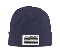 FJQWKLF Me identifico como un Estadounidense Cabreado. Gorros Unisex para Hombre, Gorros de Invierno, Gorros de Calavera, Gorros geniales.