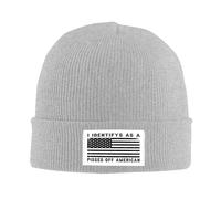 FJQWKLF Me identifico como un Estadounidense Cabreado. Gorros Unisex para Hombre, Gorros de Invierno, Gorros de Calavera, Gorros geniales.