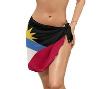 FJQWKLF Pareo con la Bandera de Antigua y Barbuda para Mujer, Falda de baño Corta Transparente.