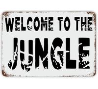 FJQWKLF Refranes decorativos Bienvenido a la jungla Letreros divertidos para cocina, hogar, oficina, bar, cafetería, decoración de 8 x 12 pulgadas