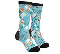 FJQWKLF Vintage Dos Hemisferios Historia Antigua Calcetines Beige Hombres Mujeres Divertidos Locos Novedad Crew Tube Calcetines, Casual Atlético Deporte Vestido Calcetines