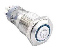 FJSAYDYW 1 Interruptor pulsador de Acero Inoxidable 16 mm, 2 NO, NC(Momentary,220V)