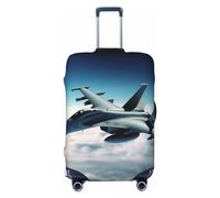 FJWSLCH Aircraft Fighter Jets - Funda de equipaje para maleta, aprobada por la TSA, elástica, antiarañazos, funda protectora de equipaje de viaje, lavable, para equipaje de 45,7 a 81,3 cm, Black, L