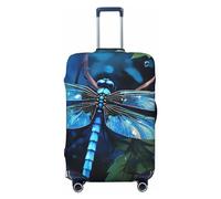 FJWSLCH Art Blue Dragonfly - Funda protectora elástica para maleta, aprobada por la TSA, antiarañazos, lavable, para equipaje de 18 a 32 pulgadas, Black, S
