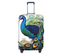 FJWSLCH Funda de equipaje con patrón de pavo real para maleta, aprobada por la TSA, funda protectora de equipaje de viaje, lavable, para equipaje de 45,7 a 81,3 cm, Black, S