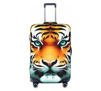 FJWSLCH Little Fat Tiger Head - Funda protectora elástica para maleta, aprobada por la TSA, antiarañazos, lavable, para equipaje de 45,7 a 81,3 cm, Black, S