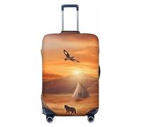 FJWSLCH Native American Tribes - Funda de equipaje para maleta, aprobada por la TSA, elástica, antiarañazos, funda protectora de equipaje de viaje, lavable, para equipaje de 18 a 32 pulgadas, Black, L