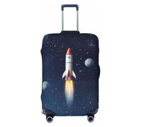 FJWSLCH Rocket in Space - Funda protectora elástica para maleta, aprobada por la TSA, antiarañazos, lavable, para equipaje de 18 a 32 pulgadas, Black, L