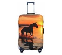 FJWSLCH Sunsets Lake Horses - Funda de equipaje para maleta, aprobada por la TSA, elástica, antiarañazos, funda protectora de equipaje de viaje, lavable, para equipaje de 18 a 32 pulgadas, Black, M