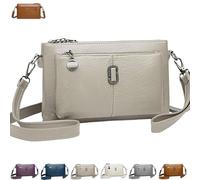 FJZFXKZL Bolso bandolera Blaciokamith de gran capacidad for teléfono, de piel suave y con múltiples bolsillos, for mujer(Off-White)