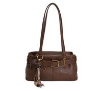 FJZFXKZL Bolso de cuero de la PU de las mujeres, hombro vintage con estampado de leopardo Y2K con colgante, bolso pequeño coqueta for uso diario(Brown)