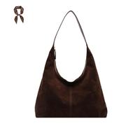 FJZFXKZL Bolso de hombro de gamuza sintética for mujer, bolso marrón hobo holgado, bolso de mano vintage for ir de compras, viajes de trabajo(Coffee)