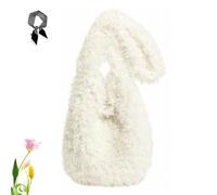 FJZFXKZL Bolso Tote Peludo Para Mujer, Bolsos Grandes Y Esponjosos, Hombro Tipo Bandolera De Felpa Suave For Viajeros De Trabajo De Otoño E Invierno(White)