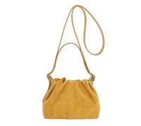 FJZFXKZL Bolsos cruzados de ante for mujer, bolso bandolera, bolso marrón chocolate, bolso de cubo vintage con cordón(Yellow)