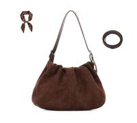 FJZFXKZL Bolsos cruzados de ante for mujer, bolso marrón, bolso de hombro tipo bandolera, bolso vintage for ir de compras, trabajo, uso diario(Coffee)