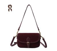 FJZFXKZL Bolsos cruzados de gamuza for mujer, bolso de hombro for mujer, bolso vintage for ir de compras, trabajo, uso diario(Wine Red)