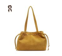FJZFXKZL Bolsos de ante for mujer, bolso retro, correas hombro, mano vintage for ir compras, viajes trabajo, viaje casual con cordón(Yellow)