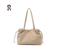 FJZFXKZL Bolsos de ante for mujer, bolso retro, correas hombro, mano vintage for ir compras, viajes trabajo, viaje casual con cordón(Beige)