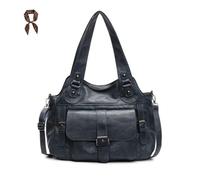 FJZFXKZL Bolsos De Mano Cuero Suave Y Holgado For Mujer, Bolso Vintage Con Múltiples Bolsillos, Informal Y2K Hombro Grande For Viajes Trabajo(Blue)