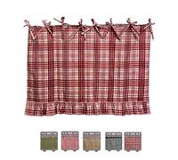 FJZFXKZL Falda De Horno Granja Hecha A Mano, Cortina Lazo con Volantes, Fácil Instalación Resistente Al Calor, Oculta El Desorden para La Cabaña(Cherry)