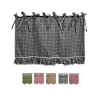 FJZFXKZL Falda De Horno Granja Hecha A Mano, Cortina Lazo con Volantes, Fácil Instalación Resistente Al Calor, Oculta El Desorden para La Cabaña(Domino)