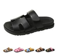 FJZFXKZL Sandalias Planas de Moda for Mujer, Sandalias de Playa de Cuero con Punta Abierta y Correa Ajustable for Verano(B,38 EU)