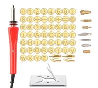 FJZFXKZL Wood Burning Kit,Wood Burning Kit with Letters,DIY Wood Burning/Carving Set,65pcs Wood Burning Set Including Letter Number Symbol For DIY Embossing Carving Craft Pyrography(Red)