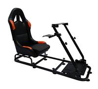 FK Automotive Asiento para Consola de Juegos para PC y videoconsolas, Piel sintética, Color Negro y Naranja
