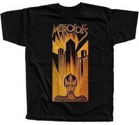 FKASBOOLK Men's Metropolis V5 Movie Poster 1927 Fritz Lang T-Shirt Black