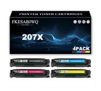 FKESABJWQ Cartucho Tóner 207X | Cartuchos Tóner W2210X W2211X W2212X W2213X para HP M283fdw M283cdw M255dw M255nw M282nw M283fdn Impresoras,4 Colors-1 Pack