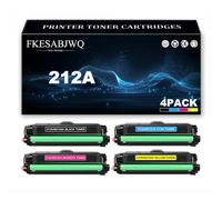 FKESABJWQ Cartucho Tóner 212A | Cartuchos Tóner W2120A W2121A W2122A W2123A para HP M554dn M555dn M555x M578dn M578f M578c M578z Impresoras,4 Colors-1 Pack