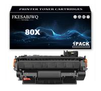 FKESABJWQ Cartucho Tóner 80X, Cartuchos Tóner Negro Compatibles CF280X | para HP M401a M401d M401n M401dn M401dw M425dn M425dw Impresoras | Alto Rendimiento | 6500 Páginas,Black-1 Pack