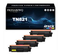 FKESABJWQ Cartucho Tóner TN821 | Cartuchos Tóner TN821BK TN821C TN821M TN821Y para Brother MFC-L9670CDN MFC-L9630CDN HL-L9470CDN HL-L9430CDN,4 Colors-1 Pack