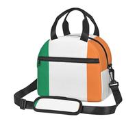 FKGKDF Bolsa de almuerzo reutilizable con estampado de bandera irlandesa, de mano o cruzada con correa desmontable, ideal para picnics y trabajo