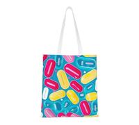 FKGKDF Bolsa de lona de poliéster con estampado de enfermera, bolsa de compras con asas reforzadas, reutilizable