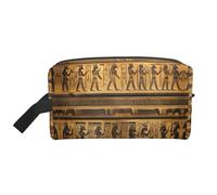 FKGKDF Bolsa organizadora de artículos de aseo de viaje con estampado de jeroglíficos egipcios, gran capacidad de almacenamiento para cosméticos, artículos de tocador