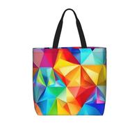 FKGKDF Bolsas de mano con estampado geométrico arcoíris, bolsa de hombro con cremallera de gran capacidad, para compras, trabajo, uso diario