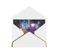 FKGKDF Tarjeta de felicitación elegante con diseño de galaxia del universo con borde dorado para bodas, cumpleaños, aniversarios