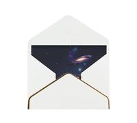 FKGKDF Tarjeta de felicitación elegante con estampado de galaxia en el universo con borde dorado para bodas, cumpleaños, aniversarios