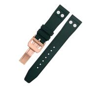 FKIMKF 20MM 22MM Nature Fluororubber FKM Rubber With Rivet Watch Band For IWC Big Pilot Mark Portugieser TOP GUN Soft Wristband (Color : Green3, Size : 22MM)