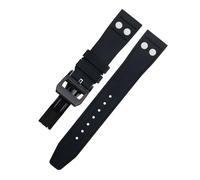 FKIMKF 20MM 22MM Nature Fluororubber FKM Rubber With Rivet Watch Band For IWC Big Pilot Mark Portugieser TOP GUN Soft Wristband (Color : Negro 2, Tamaño: 21MM)