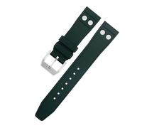 FKIMKF 20MM 22MM Nature Fluororubber FKM Rubber With Rivet Watch Band For IWC Big Pilot Mark Portugieser TOP GUN Soft Wristband (Color : Green6, Size : 21MM)