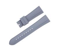 FKIMKF Correa de reloj de caucho fluorado suave para TUDOR Correa M79360.M79363 Hebilla plegable de acero inoxidable Black Bay 1958 GMT 41mm Pelagos 22mm extremo plano (Color: Gris, Tamaño: 22mm)