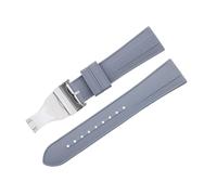FKIMKF Correa de reloj de caucho fluorado suave para TUDOR Correa M79360.M79363 Hebilla plegable de acero inoxidable Black Bay 1958 GMT 41mm Pelagos 22mm extremo plano (Color: Gris 3, Tamaño: 22 mm)