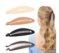 fKiZanthene Banana Clip Bananenspange Hair im Vierer Set aus PC Material, Haarclips für Dickes und Dünnes Haar Haarspangen Damen für Alltag Arbeit und Outdoor Styling
