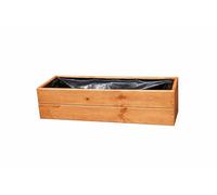Jardinera FKL de Madera Jardinera Cubo Caja Jardín Terraza Completamente montada D27 (Teca, 60 cm)