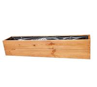Jardinera FKL de Madera Jardinera Cubo Caja Jardín Terraza Completamente montada D27 (Teca, 90 cm)